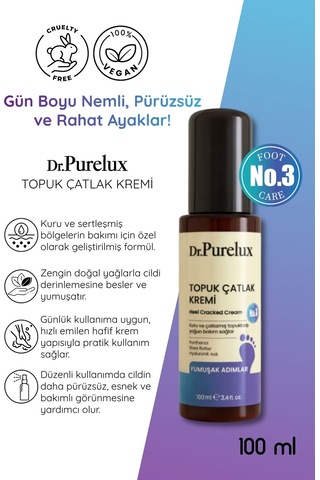Topuk Çatlak Kremi Shea Yağı & Hyaluronik Asit İçerikli Yoğun Nemlendirici Bakım Kremi 100 Ml
