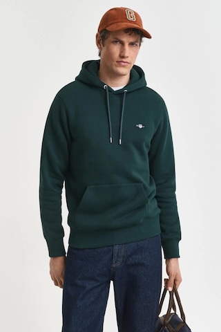 Gant Erkek Yeşil Regular Fit Kapüşonlu Sweatshirt-11125 Yeşil