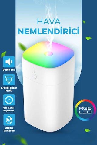 Qasul Rgb Işık Hava Nemlendirici Buhar Makinesi Oda Kokusu