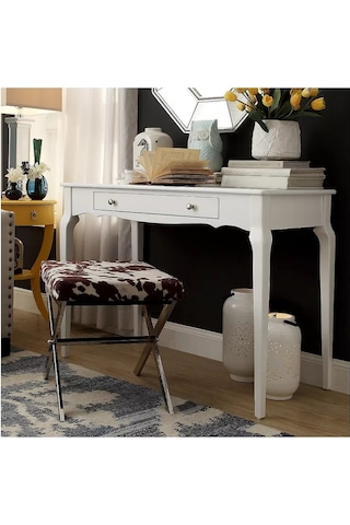 Wooding 120 Cm Masif Beyaz Lake Bonamy Çalışma Masası Beyaz