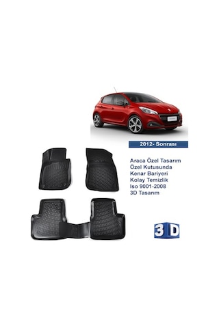 Peugeot 208 2012 Sonrası Havuzlu Paspas Takımı