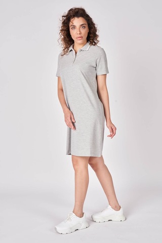 Defys Kadın Polo Yakalı Kısa Kollu Regular Fit Basic Elbise Gri Melanj - 625081659 Gri Melanj