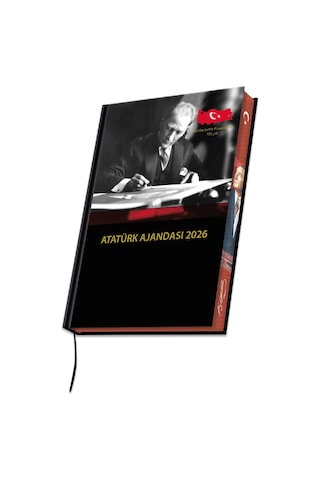 2026 Atatürk Ajanda Yıllık Atatürk Ajandası Kenar Boyalı 17x24 Cm Renksiz