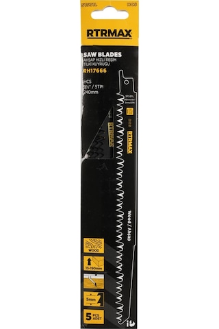 Rtrmax Rh17666 Ahşap Hızlı Kesim Tilki Kuyruğu - S1531l Model 240 Mm - 5 Adet