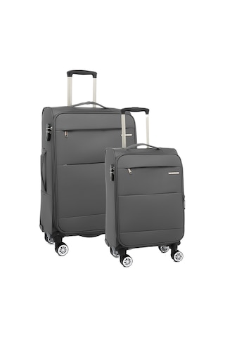 Louisiana Polo 2'li Valiz Seti Orta Ve Kabin Boy Lüx Kumaş Valiz Antrasit 2082 Antrasit