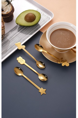 Kosona 304 Paslanmaz Çelik Noel Kadeh Kaşığı - Ayna Parlak, Ev/ofis/kafe Kullanıma Uygun, Hediye Paketi Diğer