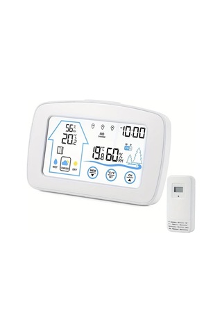 Boatshop1 Beyaz Kablosuz Ic Dis Mekan Termometre Higrometre Dijital Renkli Ekran Hava Istasyonu
