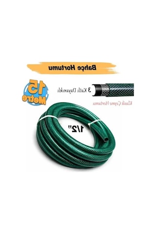 15 Metre Dayanıklı 3 Katlı Bahçe Çeşme Hortumu - 12.5 Mm