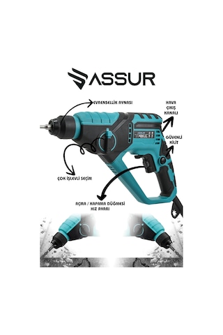 Assur 250W 2 Kademeli Bakır Sargılı Darbeli Kırıcı Delici Hilti - 1770