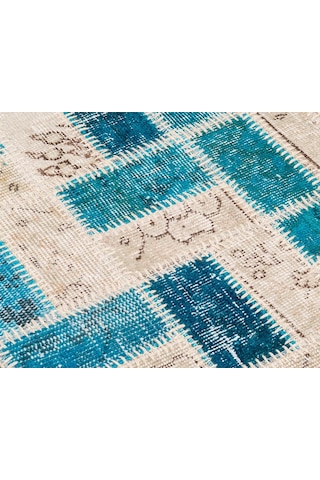 Patchwork El Dokuma Anadolu Halısı (431185141) Açık Mavi