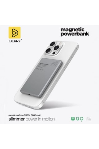İberry Wim25g 5.000 Mah 15w Çıkışlı Powerbank - Taşınabilir Hızlı Şarj Cihazı - Gri Gri
