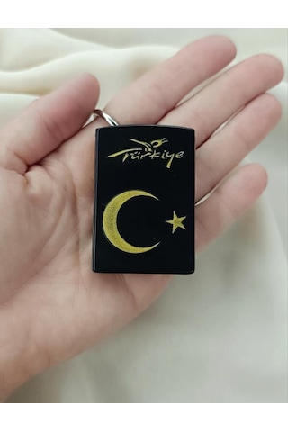 Çakmak Pürmüz Ayarlanabilir Mavi Gazlı Doldurulabilir Ay Yıldız Çakmak