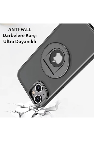Ally İphone 15 Plus İçin Magsafe Uyumlu Yüzük Standlı Manyetik Silikon Kılıf- 5775