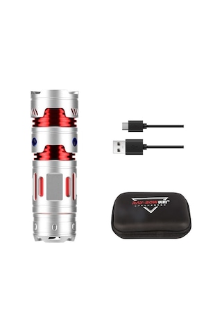 Tongxida Küçük Taşınabilir Spiral Fener - Type-c Gümüş Çok Fonksiyonlu Gümüş