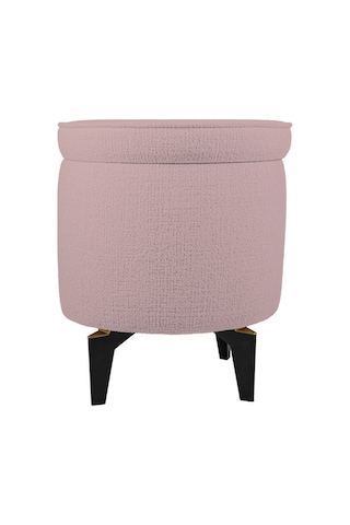 Gazzini Furniture Rio Retro Ayaklı Sandıklı Silindir Dekoratif Puf - Pembe