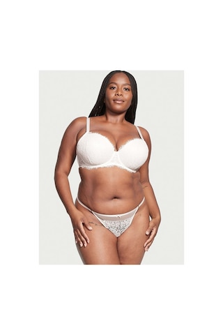 Victoria's Secret File Ve Dantel V-string Külot Hindistan Cevizi Beyazı