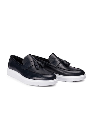 Deery Hakiki Deri Lacivert Comfort Erkek Loafer Lacivert