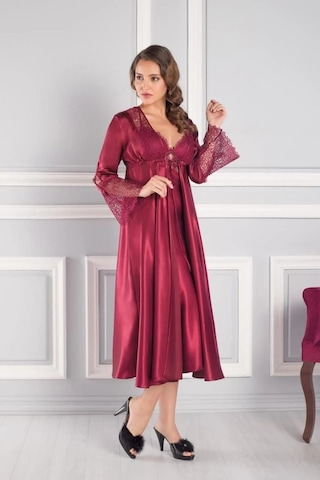 Pierre Cardin 6lı Sabahlık Çeyiz Seti Uzun Bordo