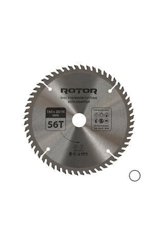 Ahşap Kesme Diski Rotor 165 20/16 Adaptörlü 56t