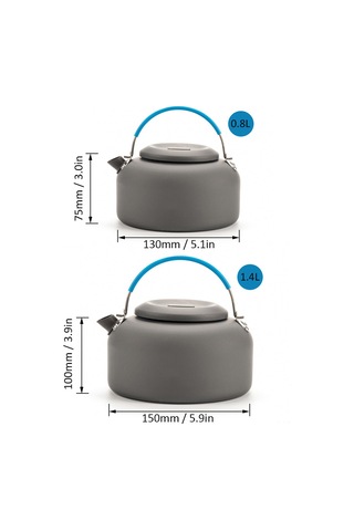 Konesam Alüminyum Levha Kamp Çay Dolu 0.8l Mavi - Dışarıda Su Kaynatma, Çay Ve Kahve Hazırlama İçin Hafif Ve Dayanıklı Mavi