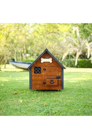 Isı Yalıtımlı Ahşap Köpek Kulübesi Medium