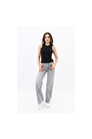 Koza Butik Kadın Bisiklet Yaka Kolsuz Bluz 1755-24 001
