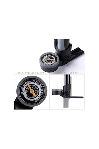 Giyo Gm-642 Göstergeli Pompa 120 Psı Gri/siyah