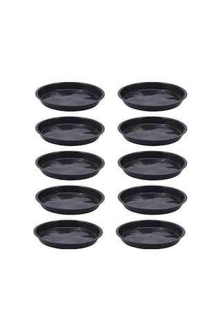 Novahub Siyah Aile Ve Bahçe 10 Adet 10 Boyutları Plastik Yuvarlak Şekil Ev Saksı Ekici Tepsi Tabakları 23cm X 23cm X 2.6cm 23cm X 23cm X 2.6cm
