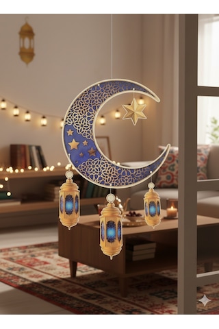 Dodomar Süs Sarkıt Ramazan Tavan Ayyıldız Kandi90x30 Mavi