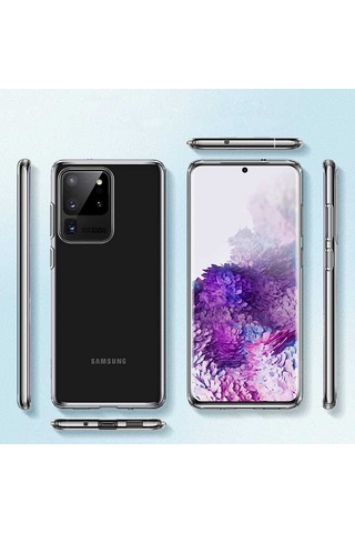 Rba Aksesuar Galaxy Uyumlu S20 Ultra Kılıf Rba Süper Silikon Kapak - Renksiz Çok Renkli