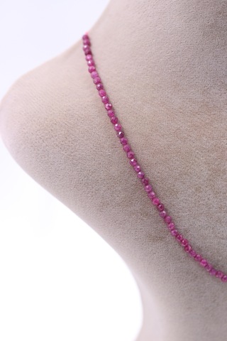 Yakut Taşı Doğal Taş Kolye Bileklik Seti Fasetli Kesim 3 Mm Pembe