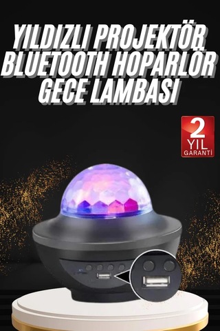 Dönen Işıklı Disko Topu Projektör Müzik Çalarlı Disco Speaker Standart 05632903
