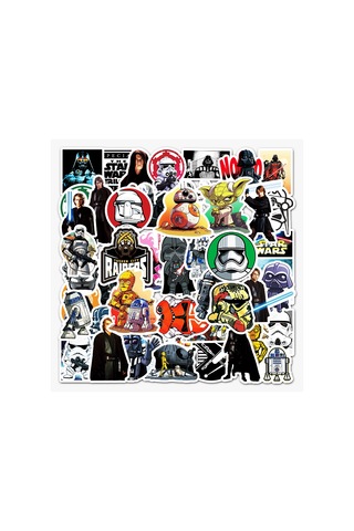 Star Wars Çıkartmaları 5'li Paket 50'li Paket Çok Renkli
