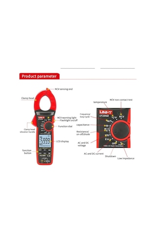 Ut205e Ut206b Ut207b Ut208b Analog Digital Clamp Meter Current Clamps Ac Dc 1000a 1000v Ammeter Pliers Professional Ncv