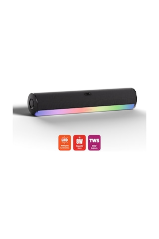 Polosmart Fs120 Kablosuz Led Aydınlatmalı Dual Bağlantı Soundbar Siyah