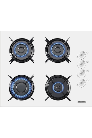 Kumtel B66-S2 - KO-40TAHDF - DA6-835 Home Plus Beyaz Cam Ankastre Set