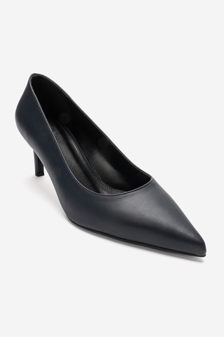 Luvi Shoes Velmıra Lacivert Mat Kadın Topuklu Ayakkabı