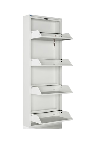 Ceha Kilitli 4'lü Metal Ayakkabılık Kar Beyaz - K.AYK-4 /AB9003/KL