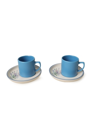 Keramika Elegant Blossoms Mavi Kahve Takımı 4 Parça 2 Kişilik 217