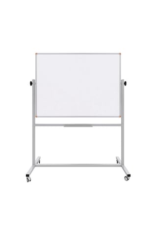 Emaye Yüzey 360 Dönerli Mobil Yazı Tahtası 90x120cm Beyaz