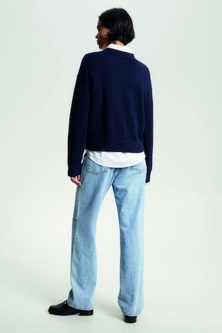 Tommy Hilfiger Bisiklet Yaka Triko Kazak Lacivert