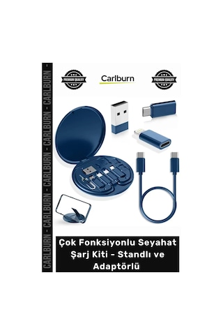 Özel Üretim Type C Usb Çok Fonksiyonlu Seyahat Şarj Kiti Standlı Adaptörlü Düzenleyici Kutu