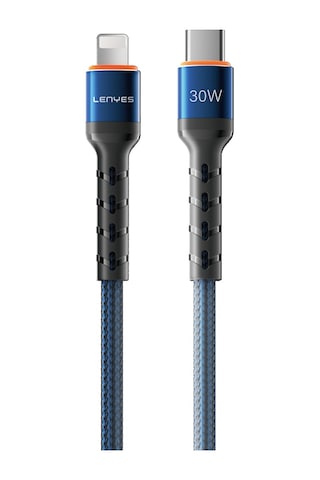Lenyes Lc515 Type-c To Lightning Pd Kablo Hızlı Şarj Özellikli Data Ve Şarj Kablosu 30w 1m Mavi