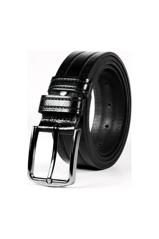 Mergenshoes Siyah Hakiki Deri Erkek Kumaş Pantolon Kemeri K08 001