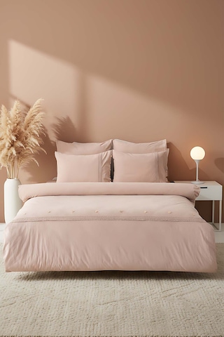 Grace Cappuccino Güpürlü Çift Kişilik %100 Pamuklu Nevresim Seti - 6 Parça Çeyiz Seti Cappuccino