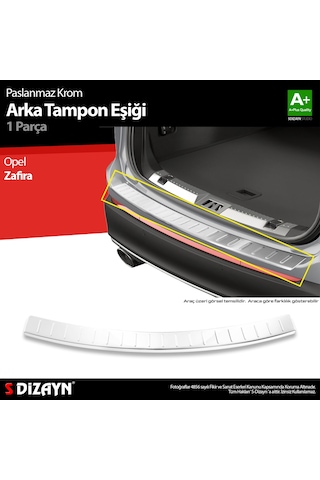 S-dizayn Opel Zafira Tourer C Krom Arka Tampon Eşiği 2011-2019 A+ Kalite