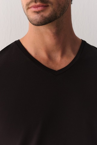 Suwen Warming Men V Yaka T-shirt Sw0004607n012 Siyah