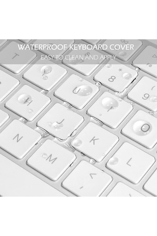 Apple Magic Keyboard 3 A2520 Numerik Türkçe Q Klavye Koruyucu Iso Ters L Enter Uyumlu Ultra İnce Clear Silikon Kaplama Toz Ve Sıvı Koruma Transparent Keyboard Cover Şeffaf