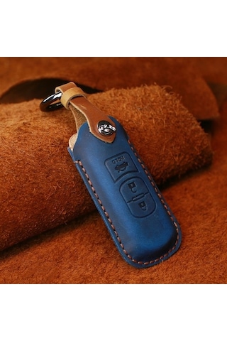 Tongxida Mazda Eski Stil Hallmo Inek Derisi Anahtar Koruyucu Kapak Mavi 3 Anahtar 2 Adet