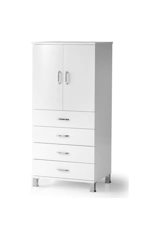 Buket 4 Çekmeceli Raflı Kapaklı Şifonyer 61x44x128 Demonte 001